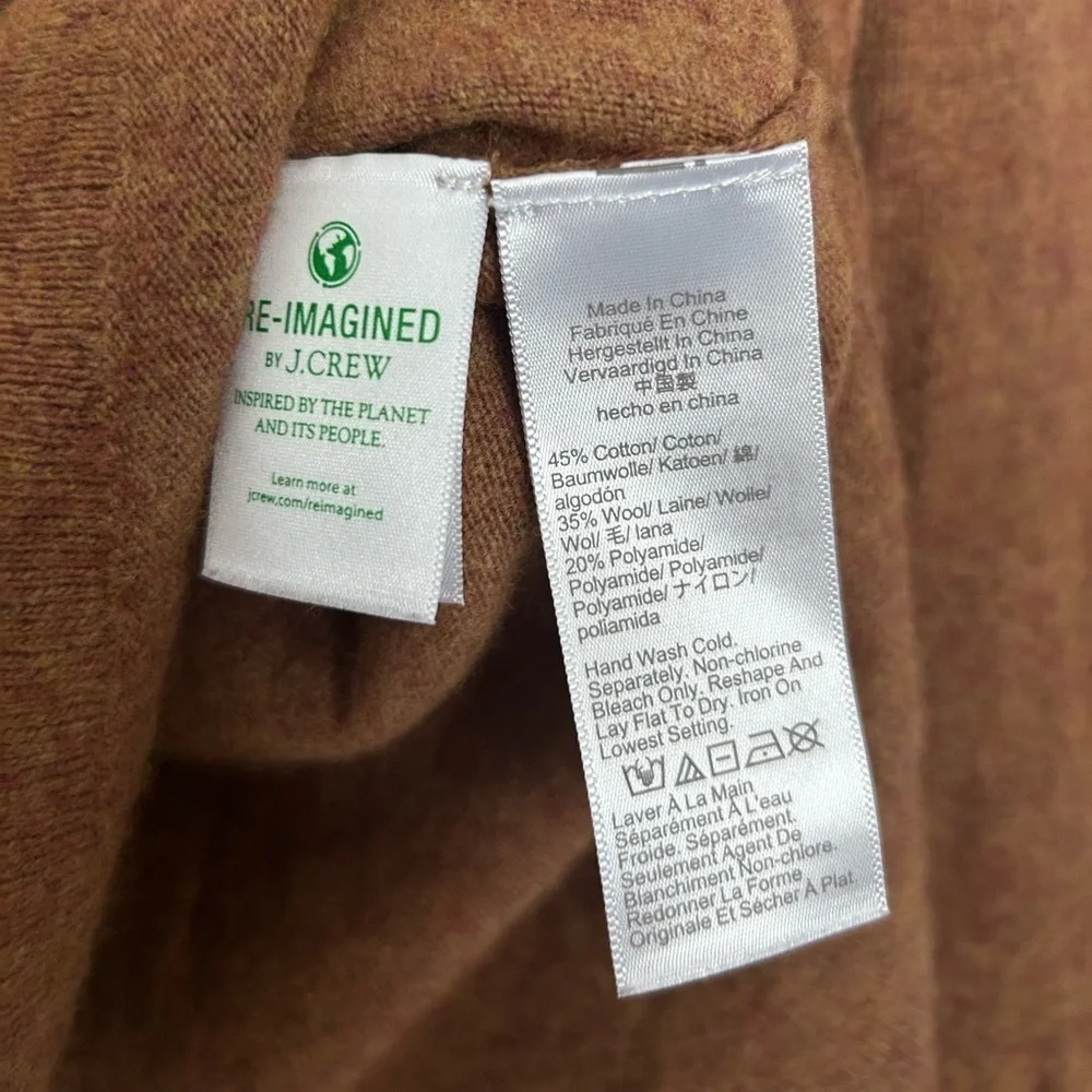 J. Crew Wool-Blend V-Neck Tunic Sweater size small fall preppy cozy